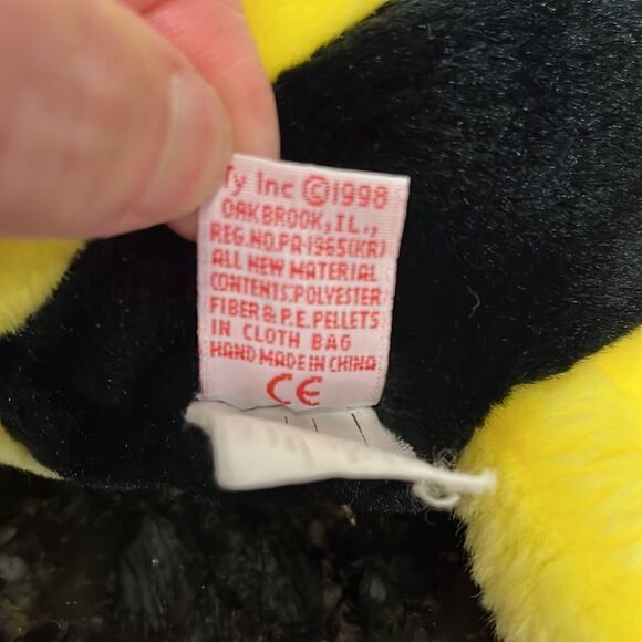 Bubbles Retired 1998 Ty Beanie Buddy Yellow and Black 11in Tropical Fish - Picture 6 of 6